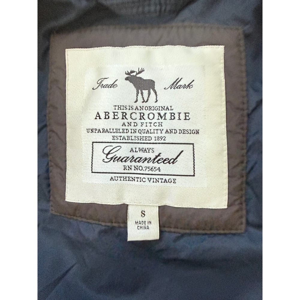 Abercrombie Fitch Quilted Puffer Jacket Down Feather Snap Button/Zipper Size S - Picture 7 of 10